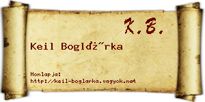 Keil Boglárka névjegykártya