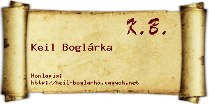 Keil Boglárka névjegykártya